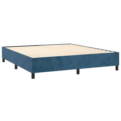 vidaXL Cama com molas/colchão 180x200 cm veludo azul-escuro