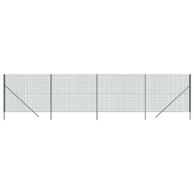 vidaXL Cerca de malha de arame 2x10 m aço galvanizado verde