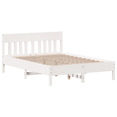 vidaXL Cama sem colchão 150x200 cm madeira de pinho maciça branco