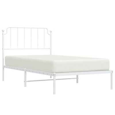 vidaXL Estrutura de cama com cabeceira 100x190 cm metal branco