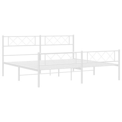 vidaXL Estrutura de cama com cabeceira e pés 183x213 cm metal branco