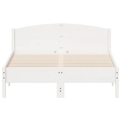 vidaXL Cama sem colchão 135x190 cm madeira de pinho maciça branco