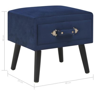 vidaXL Mesas-de-cabeceira 2 pcs 40x35x40 cm veludo azul