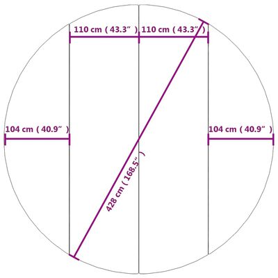 vidaXL Pano para chão de piscinas Ø428 cm poliéster geotêxtil cinza