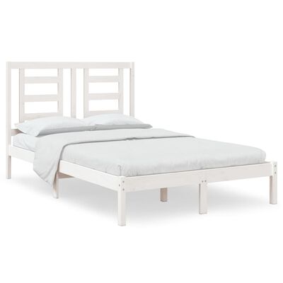 vidaXL Estrutura de cama 120x200 cm pinho maciço branco