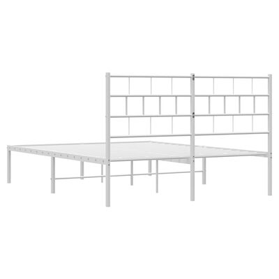 vidaXL Estrutura de cama com cabeceira 120x200 cm metal branco