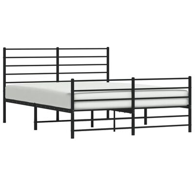 vidaXL Estrutura de cama com cabeceira e pés 140x190 cm metal preto