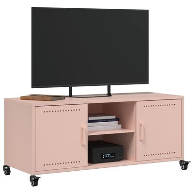 vidaXL Móvel de TV 100,5x39x43,5 cm aço rosa