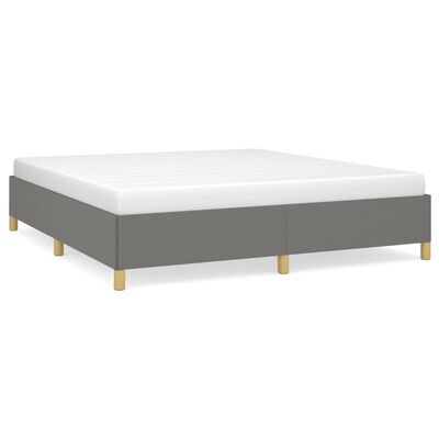 vidaXL Estrutura de cama 160x200 cm tecido cinzento-escuro