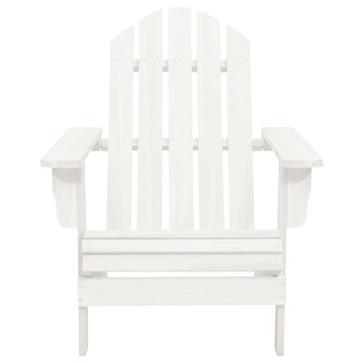 vidaXL Cadeira de jardim Adirondack c/ otomano e mesa abeto branco