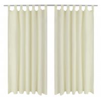 Cortinas de cetim com presilhas, 2 pcs, 140 x 245 cm, creme