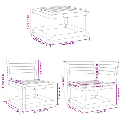 vidaXL 7 pcs conjunto lounge de jardim pinho maciço castanho-mel