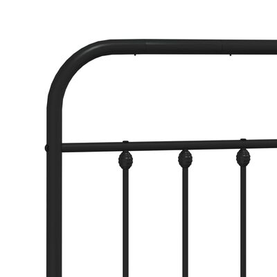 vidaXL Estrutura de cama com cabeceira 140x190 cm metal preto