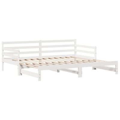 vidaXL Sofá-cama c/ gavetão e gavetas branco 90x190cm madeira de pinho