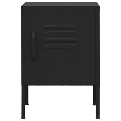 vidaXL Mesa de cabeceira 35x35x51 cm aço preto