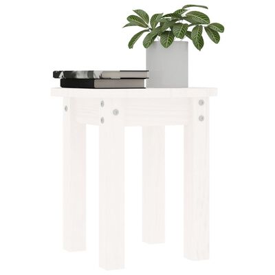 vidaXL Mesa de centro Ø 35x35 cm madeira de pinho maciça branco