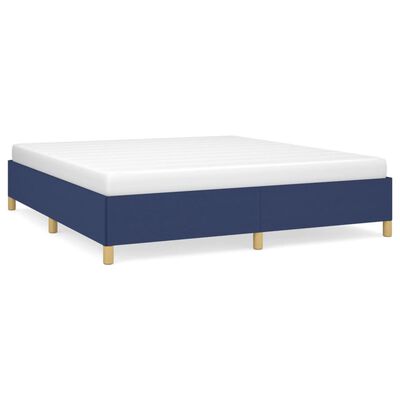 vidaXL Estrutura de cama sem colchão 160x200 cm tecido azul