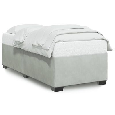 vidaXL Estrutura de cama 80x200 cm veludo cinzento-claro