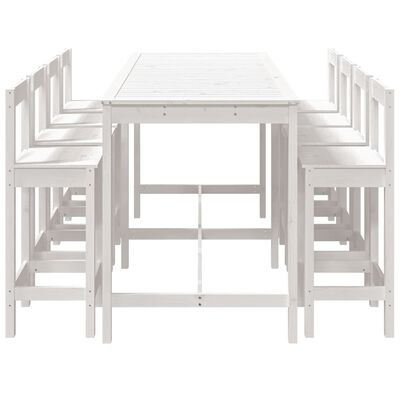 vidaXL 9 pcs conjunto de bar para jardim pinho maciço branco