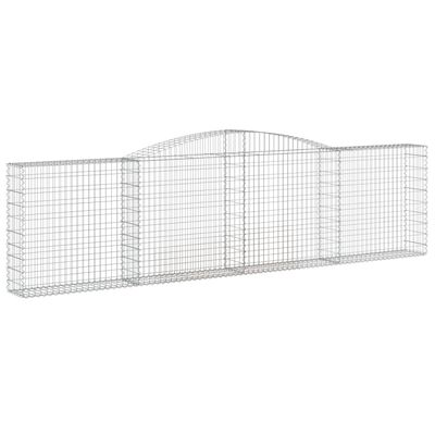 vidaXL Cestos gabião arqueados 6pcs 400x30x100/120cm ferro galvanizado