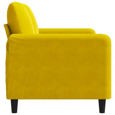 vidaXL Sofá de 2 lugares veludo 120 cm amarelo