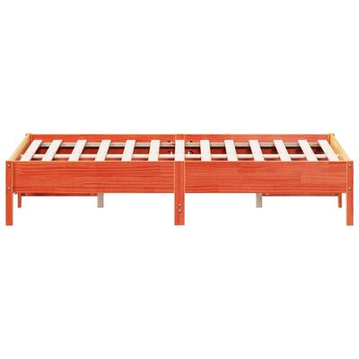 vidaXL Cama sem colchão 135x190 cm madeira pinho maciça castanho-mel