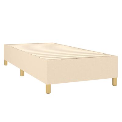 vidaXL Cama com molas/colchão 90x190 cm tecido cor creme