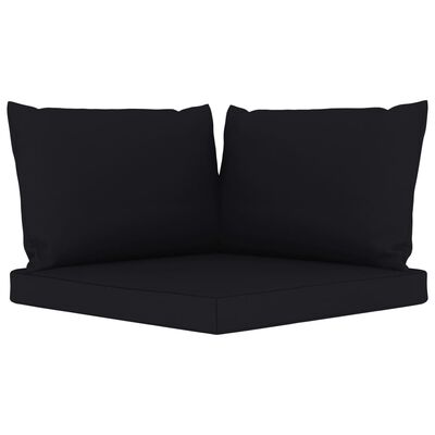 vidaXL 6 pcs conjunto lounge de jardim c/ almofadões pretos