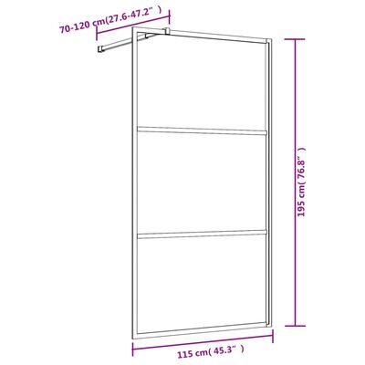 vidaXL Divisória de chuveiro 115x195cm vidro transparente ESG vermelho