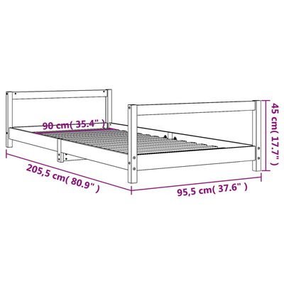 vidaXL Estrutura de cama infantil 90x200 cm pinho maciço