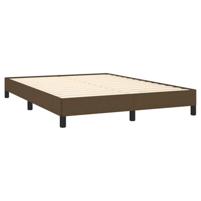 vidaXL Estrutura de cama sem colchão 140x200 cm tecido castanho-escuro