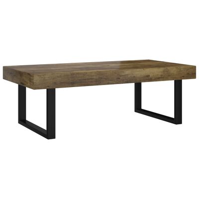 vidaXL Mesa de centro 120x60x40 cm MDF e ferro castanho-escuro e preto