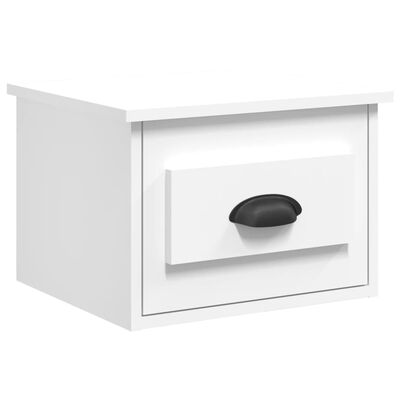 vidaXL Mesa de cabeceira de parede 41,5x36x28 cm branco