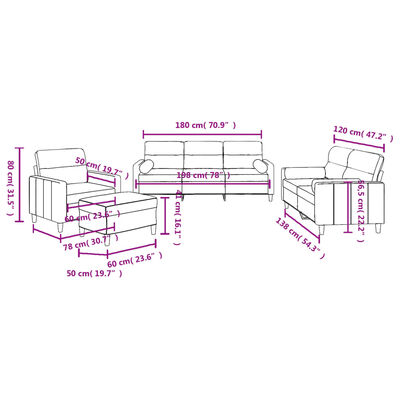 vidaXL 4 pcs conjunto de sofás com almofadas tecido cor creme