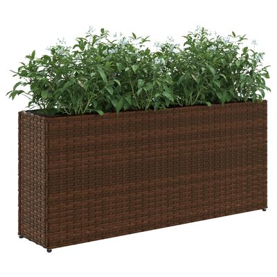 vidaXL Floreira de jardim com 2 vasos 2pcs 90x20x40cm vime PE castanho