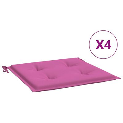 vidaXL Almofadões p/ cadeira 4pcs 50x50x3cm tecido rosa