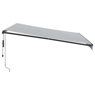 vidaXL Toldo retrátil automático 400x300 cm antracite e branco