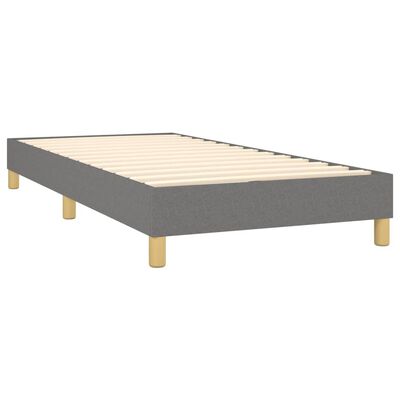 vidaXL Cama box spring c/ colchão e LED 90x190 cm tecido cinza-escuro