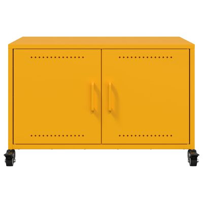 vidaXL Móvel de TV 68x39x43,5 cm aço amarelo mostarda