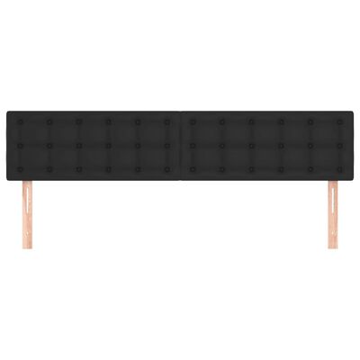 vidaXL Cabeceira de cama 2 pcs couro artificial 100x5x78/88 cm preto