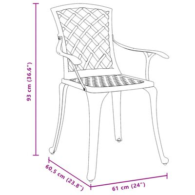 vidaXL Cadeiras de jardim 2 pcs alumínio fundido verde