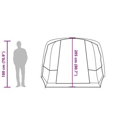 vidaXL Tenda de campismo túnel p/ 4 pessoas impermeável cinza/laranja