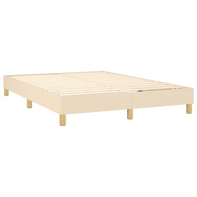 vidaXL Cama com molas/colchão 140x200 cm tecido cor creme