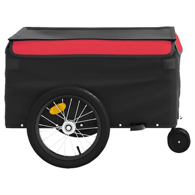 vidaXL Reboque para bicicleta 45 kg ferro preto e vermelho