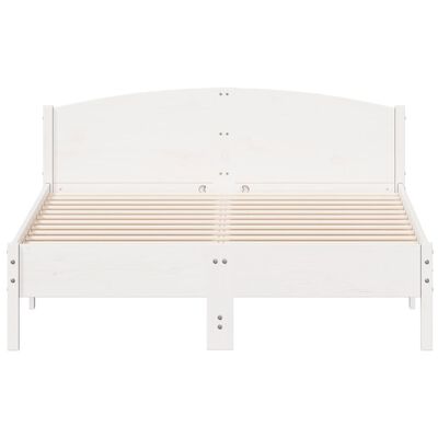 vidaXL Cama sem colchão 140x200 cm madeira de pinho maciça branco