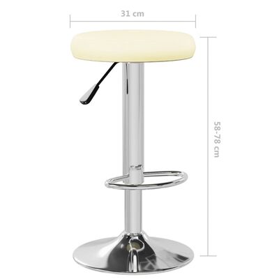 vidaXL Bancos de bar 2 pcs couro artificial cor creme