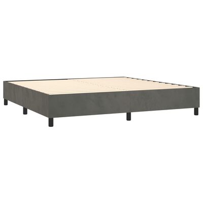 vidaXL Cama com molas/colchão 200x200 cm veludo cinzento-escuro