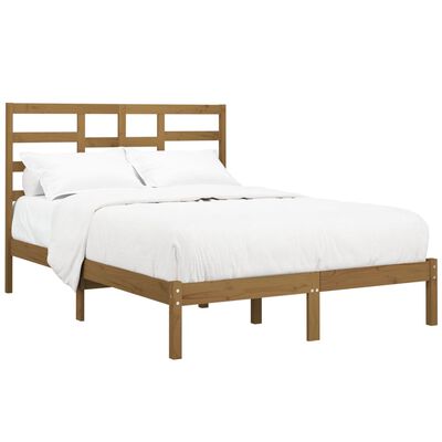 vidaXL Estrutura cama pequena de casal 120x190 cm madeira castanho-mel