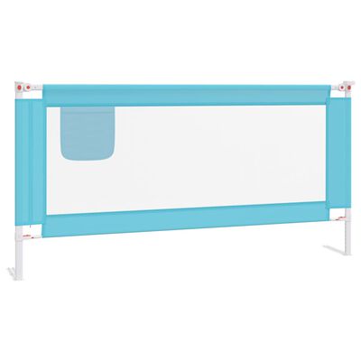 vidaXL Barra de segurança p/ cama infantil tecido 180x25 cm azul