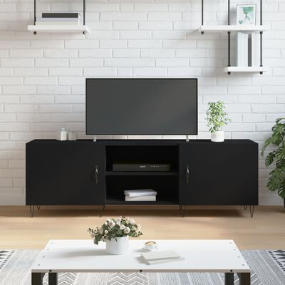 vidaXL Móvel para TV 150x30x50 cm derivados de madeira preto